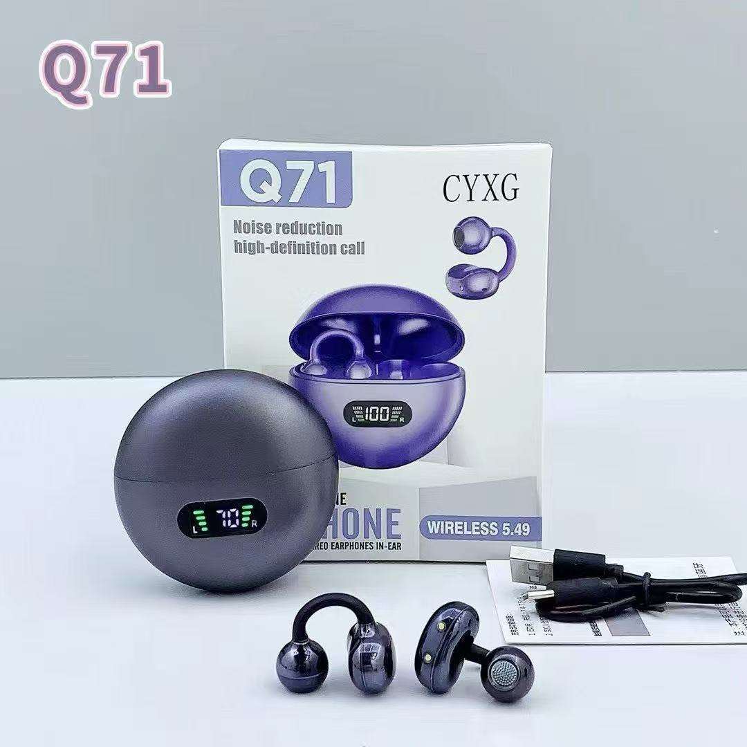 Q71 Wireless Earbuds With Digital Display Ear clip - Image 2