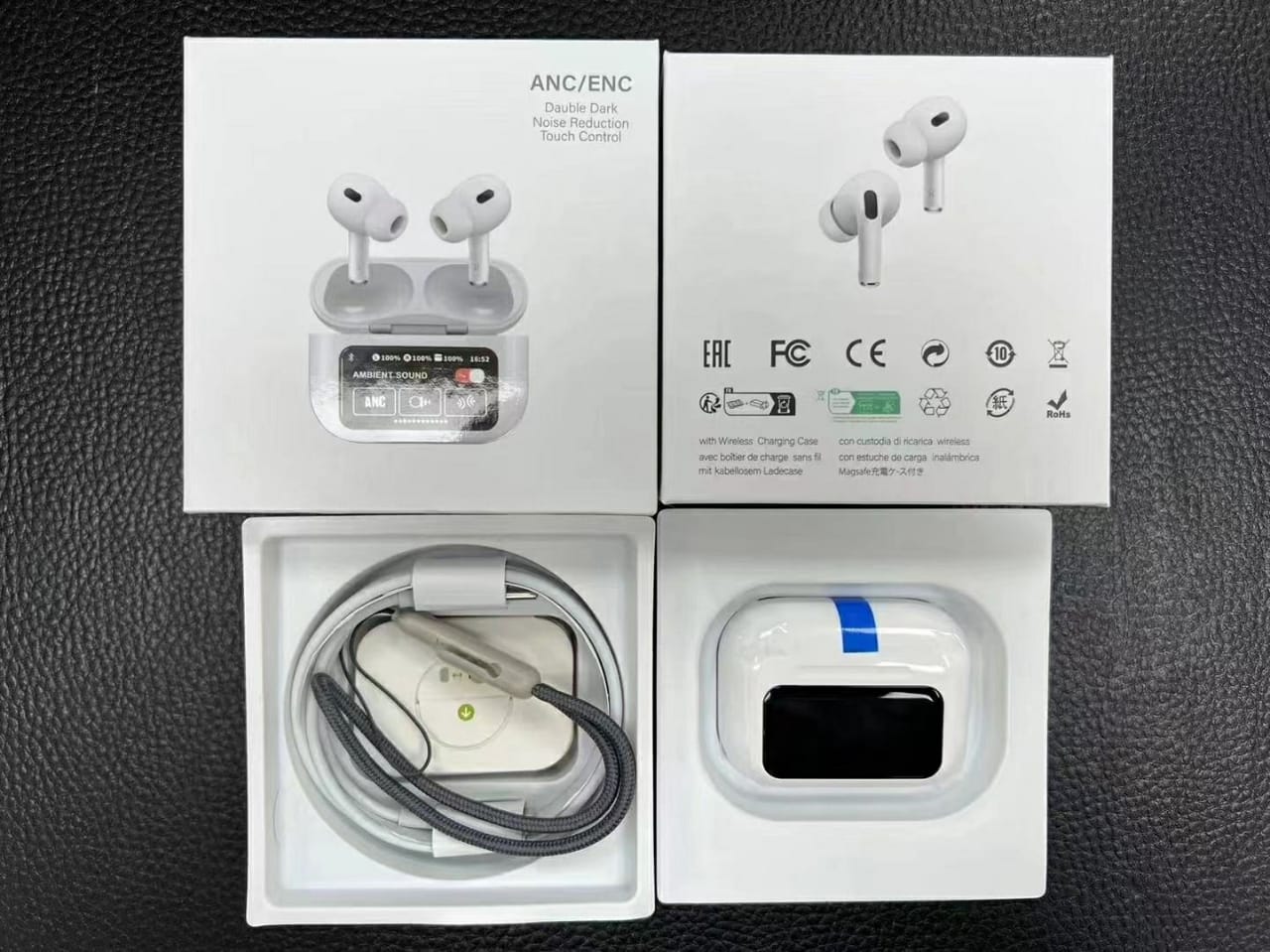 ANC Earbuds Touch Screen Display (White) - Image 3