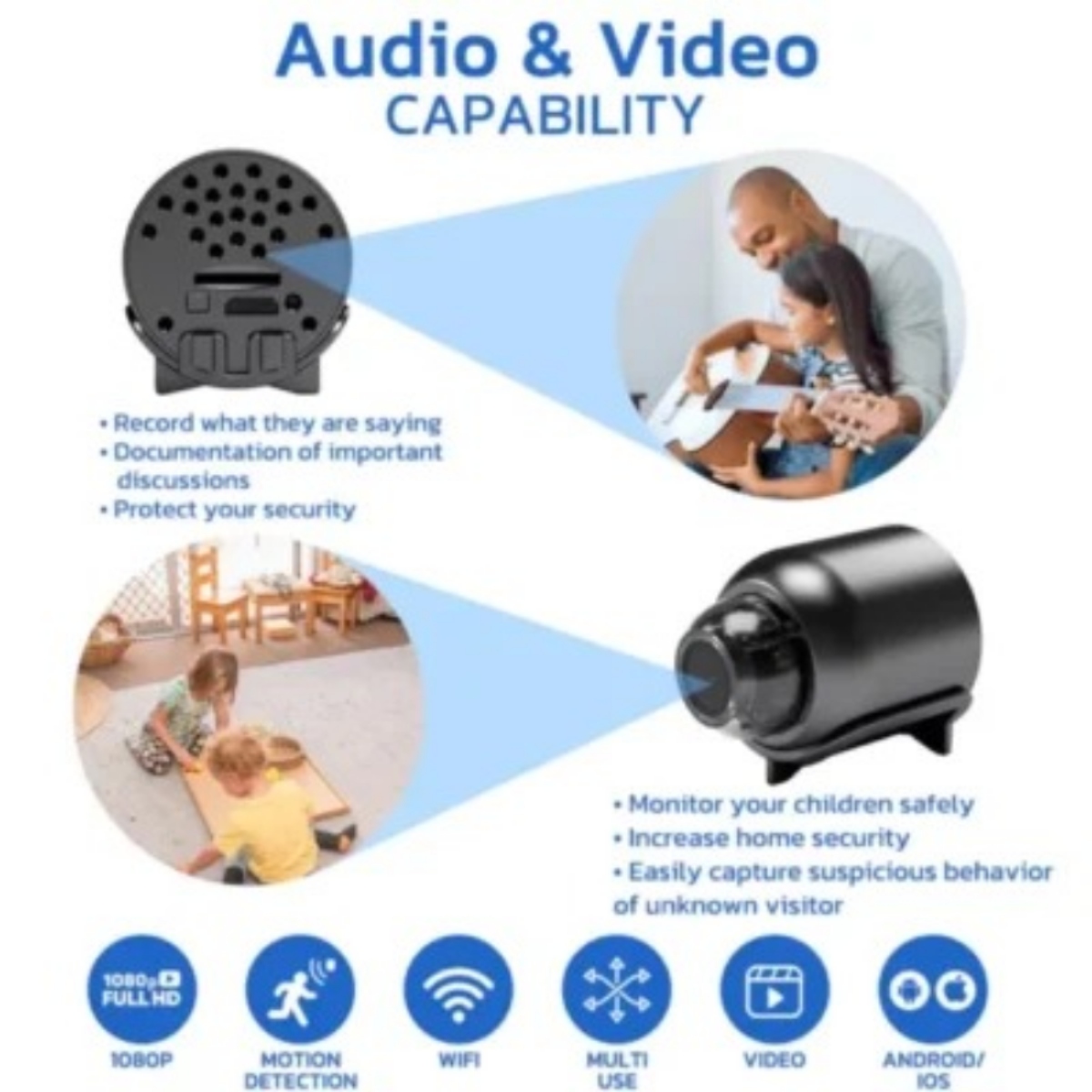 GFOUK™ Minieye Nanny Cam Full HD ( Non- rechargable) - Image 2