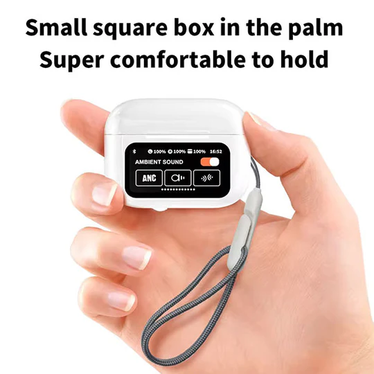 ANC Earbuds Touch Screen Display (White) - Image 4