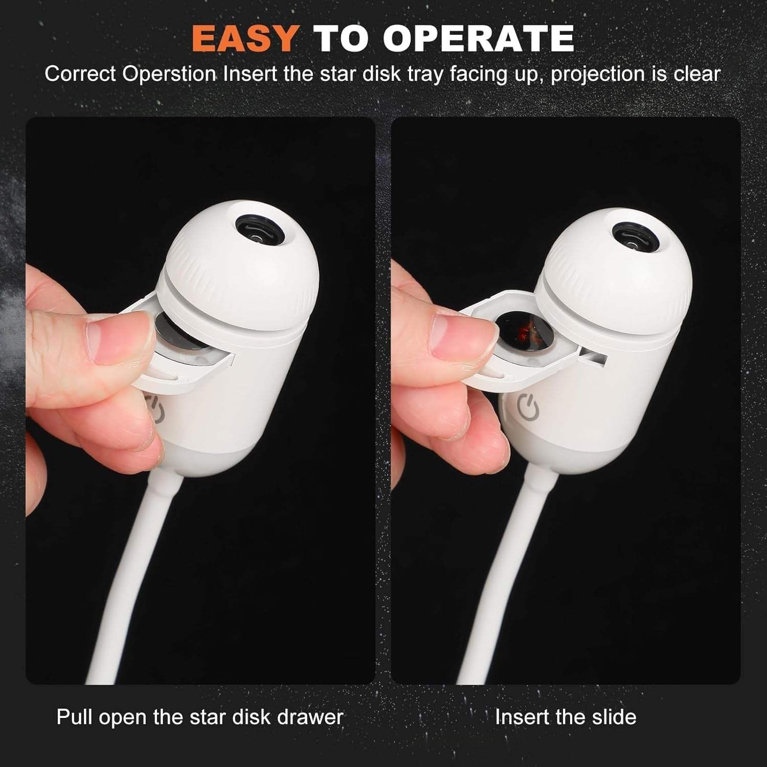 2-in-1 Mini Star Projector Night Light | USB Star/Galaxy Projector Light - Image 3