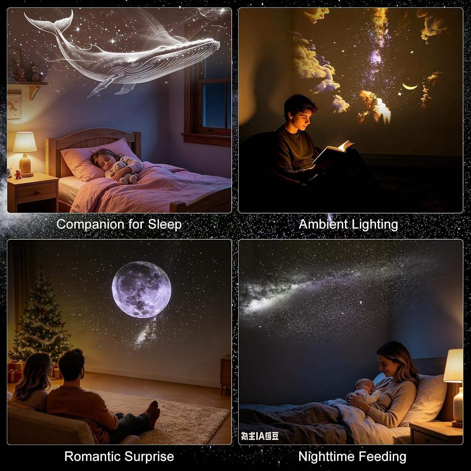 2-in-1 Mini Star Projector Night Light | USB Star/Galaxy Projector Light - Image 2