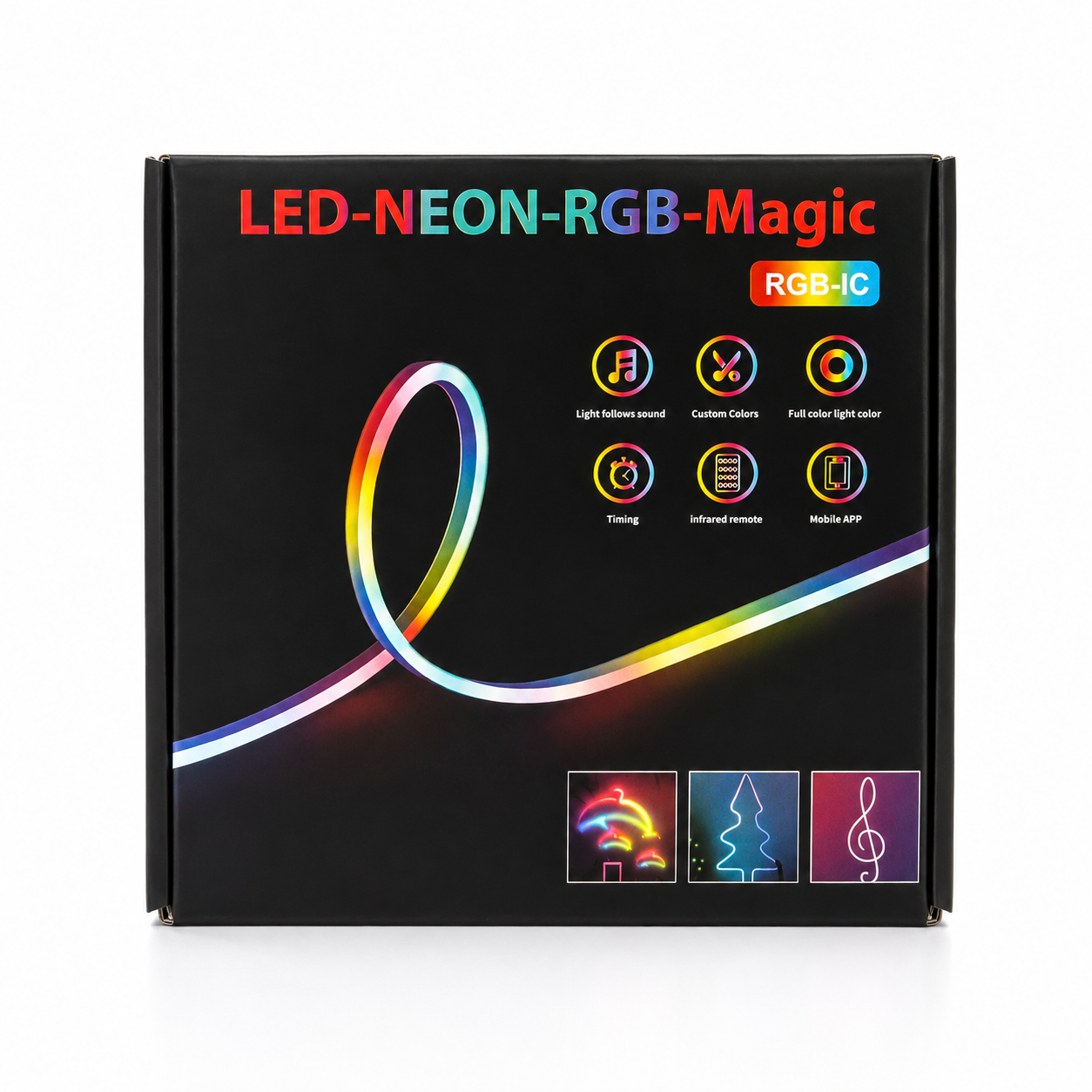 LED Neon RGB Magic Flexible Strip Light – App & IR Remote Controlled Smart Neon Rope Light with Music Sync, Timer & Dynamic Color Changing Features - Image 3